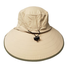 Load image into Gallery viewer, Adult Booney Hat - Palm Print Khaki with Olive Trim
