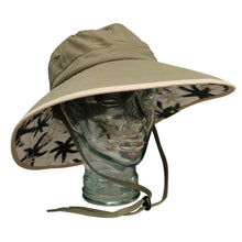Load image into Gallery viewer, Adult Booney Hat - Palm Print Olive with Khaki Trim
