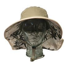 Load image into Gallery viewer, Adult Floppy Hat - Palm Print Olive with Khaki Trim
