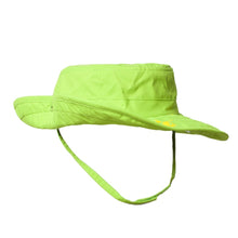 Load image into Gallery viewer, Kid&#39;s Cowboy Safari Hat - Lime Green with Yellow Sharks
