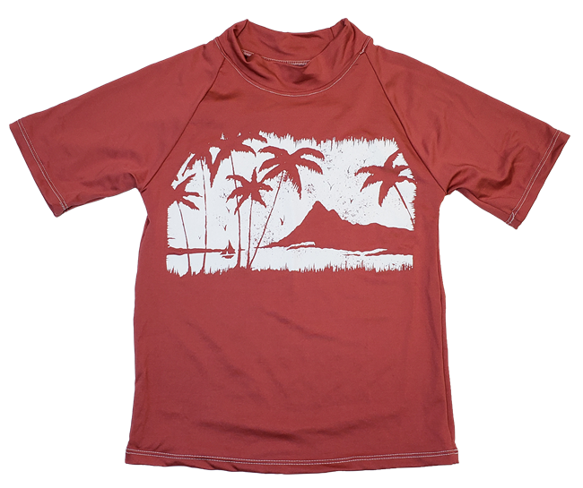 Kid's Short Sleeve Rash Guard - Palm Paradise