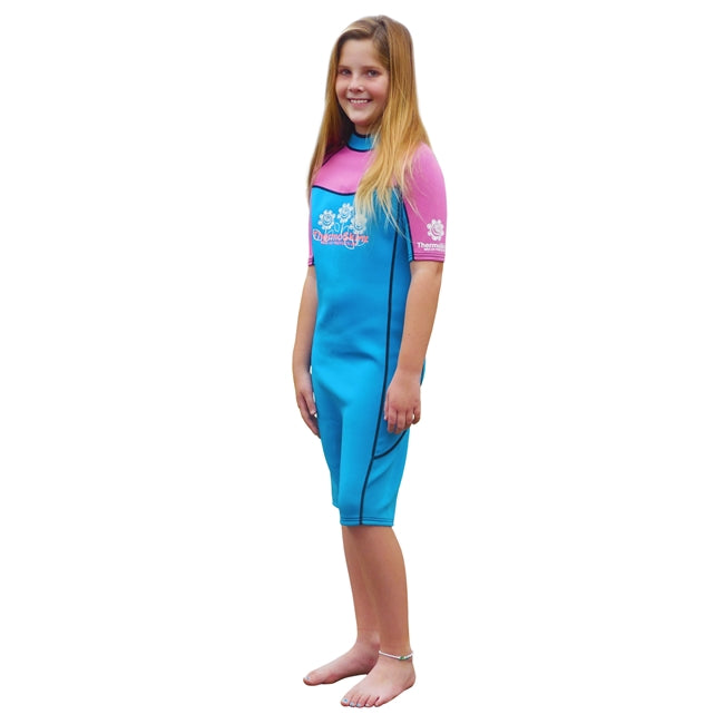 Kid's Thermoskinz Wet Suit - Pink/Teal