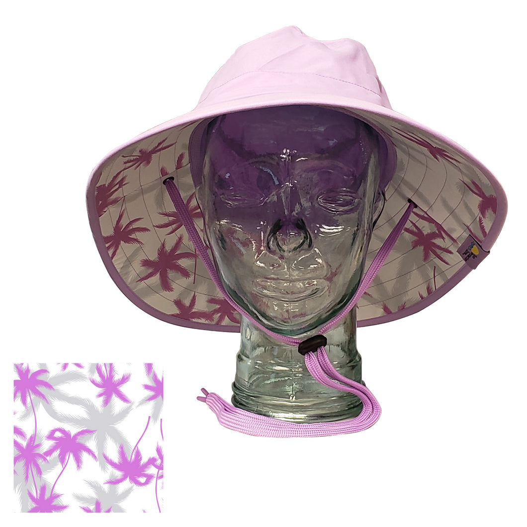 Adult Booney Hat - Palm Print Lilac
