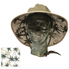 Load image into Gallery viewer, Adult Booney Hat - Palm Print Olive with Khaki Trim
