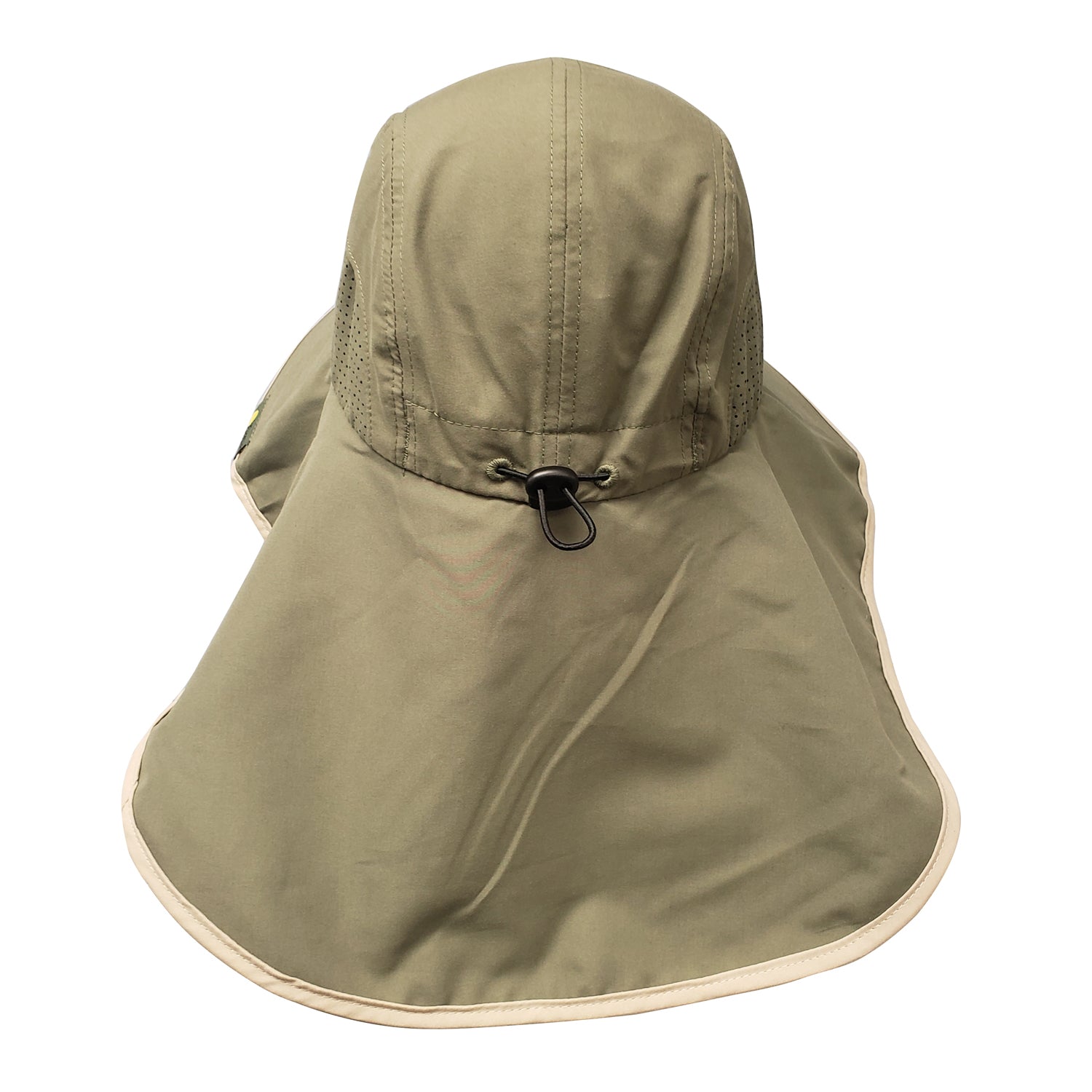Adult Floppy Hat - Palm Print Olive with Khaki Trim – Sun