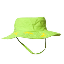 Load image into Gallery viewer, Kid&#39;s Cowboy Safari Hat - Lime Green with Yellow Sharks
