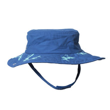 Load image into Gallery viewer, Kid&#39;s Cowboy Safari Hat - Royal Blue with Teal Sharks
