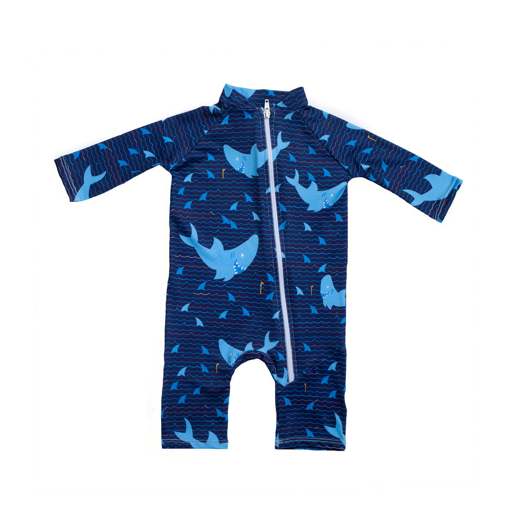 Infant One-Piece Long Sleeve Suit - Sharks