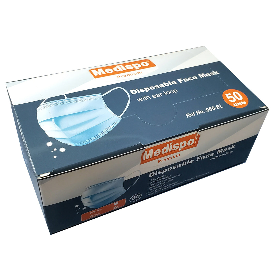 Medispo Disposable Face Masks - 50 Ct Box